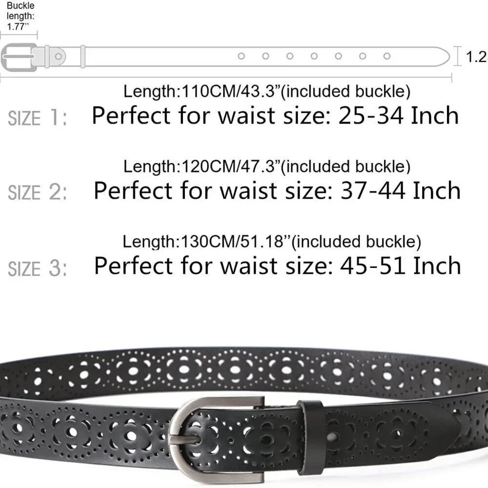Leather Women Belt Adjustable Waist Casual Dress Pants Fashion Accessory - Picture 6 of 6